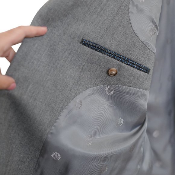 LAUREN RALPH LAUREN Grey Ultraflex Classic-Fit Wool Suit Jacket 48R & Pant 42x30 - Picture 10 of 15